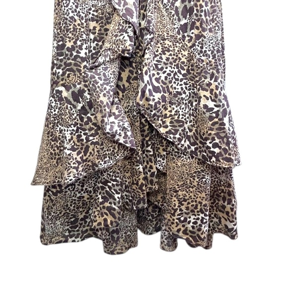 4/$20 Tiered Ruffled Leopard Print Midi Dress - Picture 3 of 6